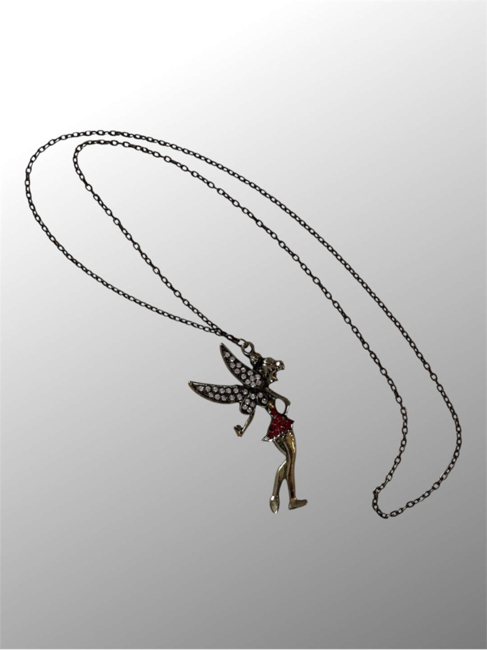 3/$20🌼Long Tinker Bell Rhinestone Pendant Necklace - Picture 3 of 5